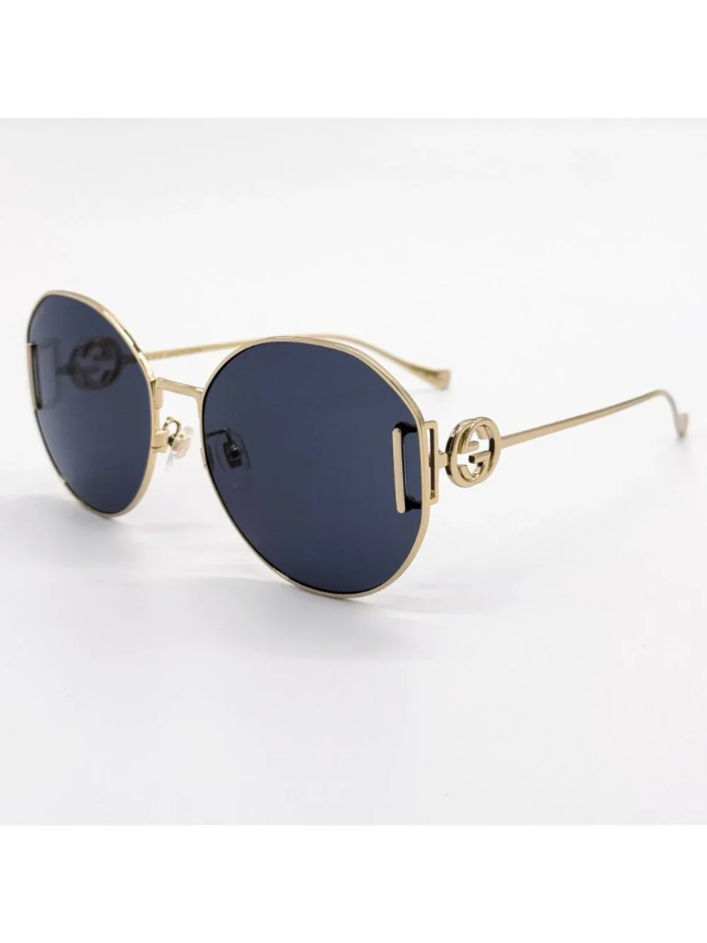 New Gucci Gold Gray Round Women Sunglasses GG1206SA 002
